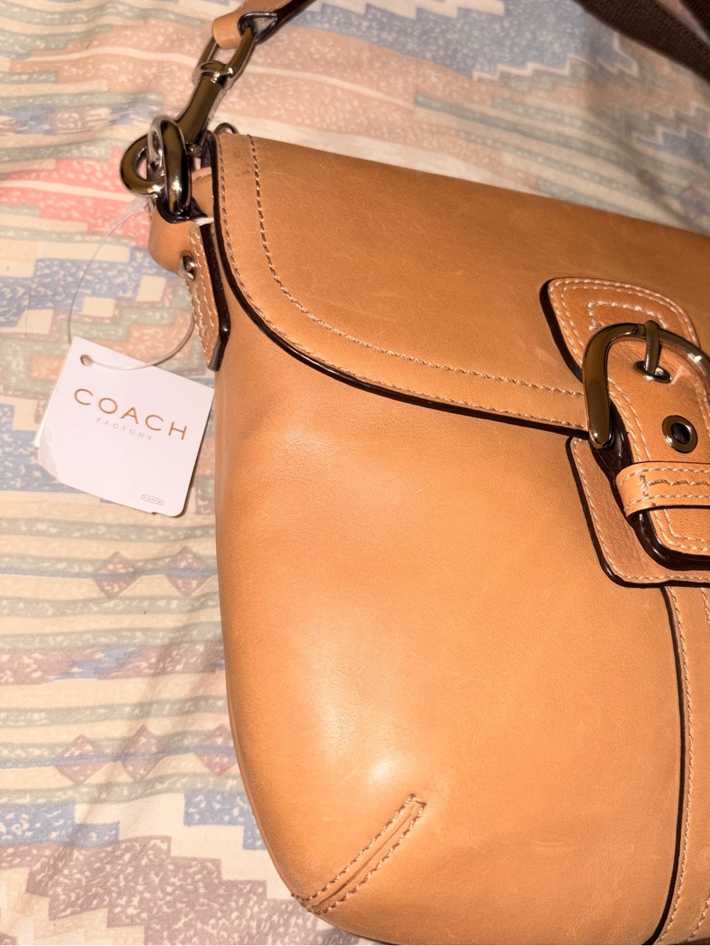 Coach SoHo Tan Leather Crossbody with Buckle Front BNWT - Picture 10 of 11